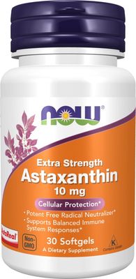 Now Supplements, Extra Strength Astaxanthin, 10 mg, 30 Softgels Now Supplements, Extra Strength Astaxanthin, 10 mg, 30 Softgels