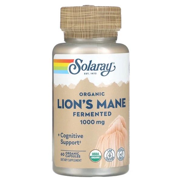 Solaray, Fermented Lion&#39;s Maine Mushroom, 60 VegCaps