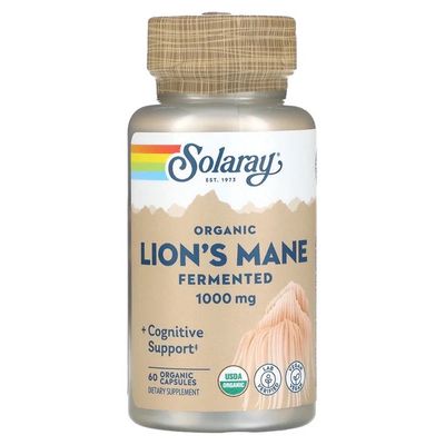 Solaray, Fermented Lion's Maine Mushroom, 60 VegCaps Solaray, Fermented Lion's Maine Mushroom, 60 VegCaps