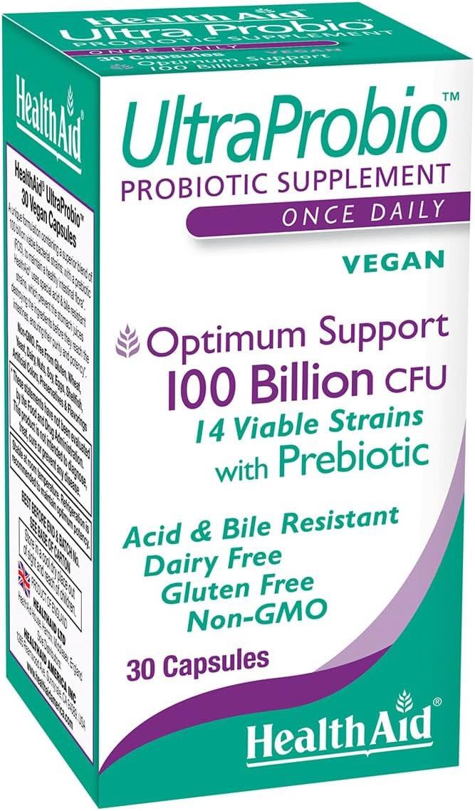 Health Aid, UltraProbio, 100 Billion CFU, 30 Veg Caps