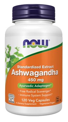 Now Supplements, Ashwagandha 450mg 120 veg Caps