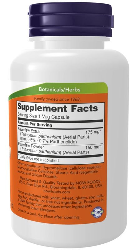 Now Supplements, Feverfew 100 veg caps