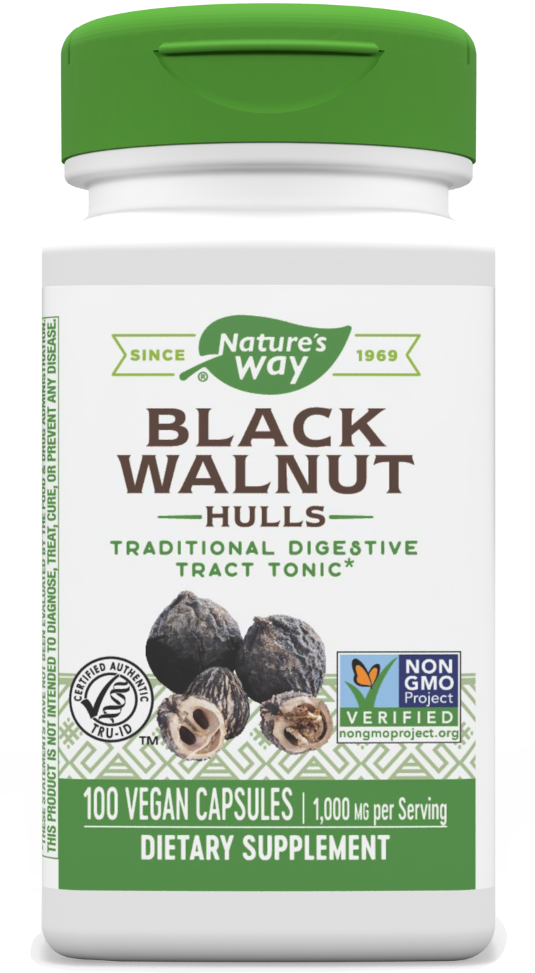 Natures Way , Black Walnut Hulls / 100 Vegan Capsules, CAPSULE: 100 vegan capsules