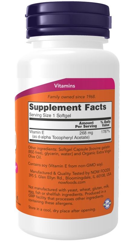 Now, E-400 D-Alpha Tocopheryl 250 Softgels