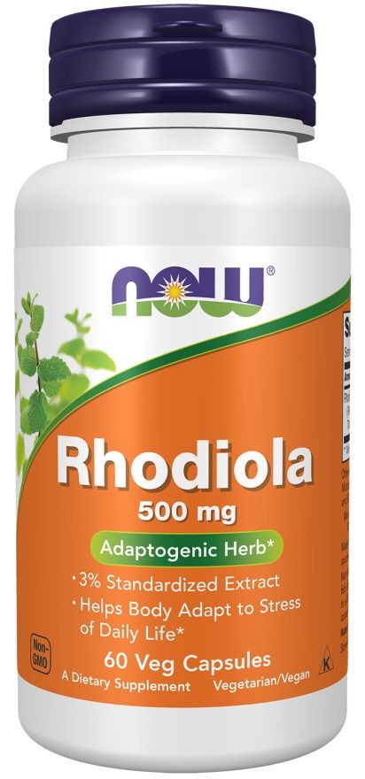 Now, Rhodiola 500mg 60 Veg Capsules