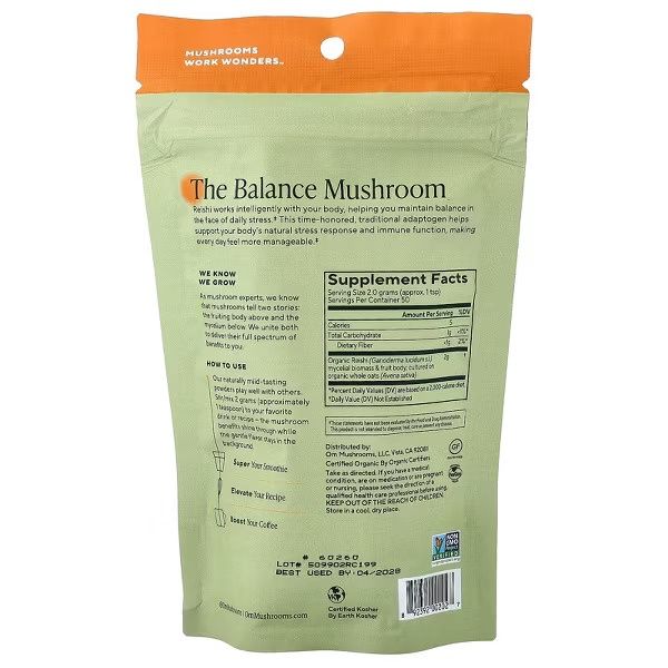 Om Mushroom, Reishi Powder 3.5oz