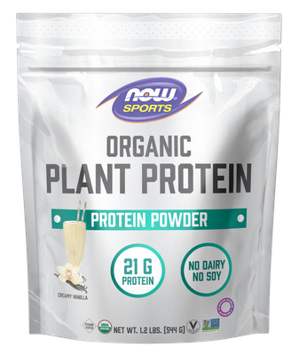 Now Supplements, Organic Plant Protein Vanilla 1.2Lbs Now Supplements, Organic Plant Protein Vanilla 1.2Lbs