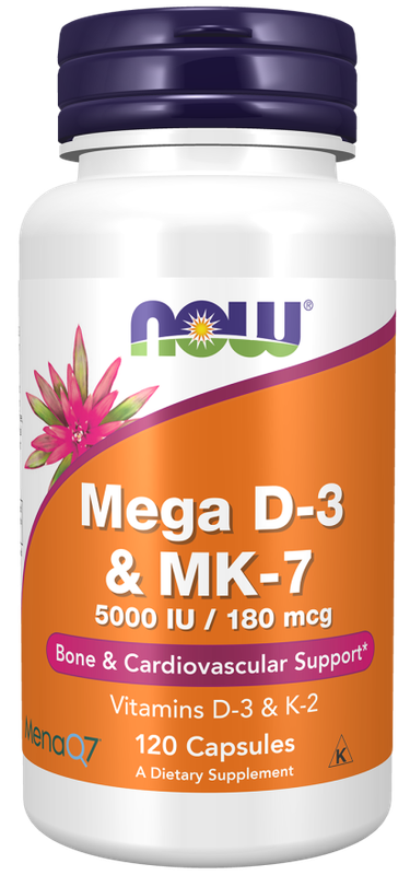 Now Supplements, Mega D-3 & Mk-7 120 Caps Now Supplements, Mega D-3 & Mk-7 120 Caps