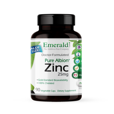 Emerald , Zinc 25 Mg - 90 Vcaps Vegan Emerald , Zinc 25 Mg - 90 Vcaps Vegan