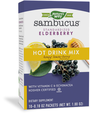 Natures Way , Sambucus Honey Lemon-Berry Hot Drink Mix / 10 Packets