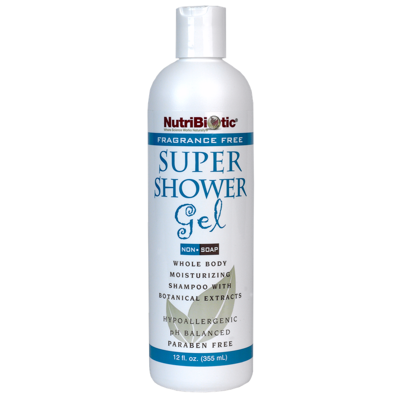 Nutribiotic , Super Shower Gel, Non-Soap, Fragrance Free, 12 Fl Oz (355 Ml)