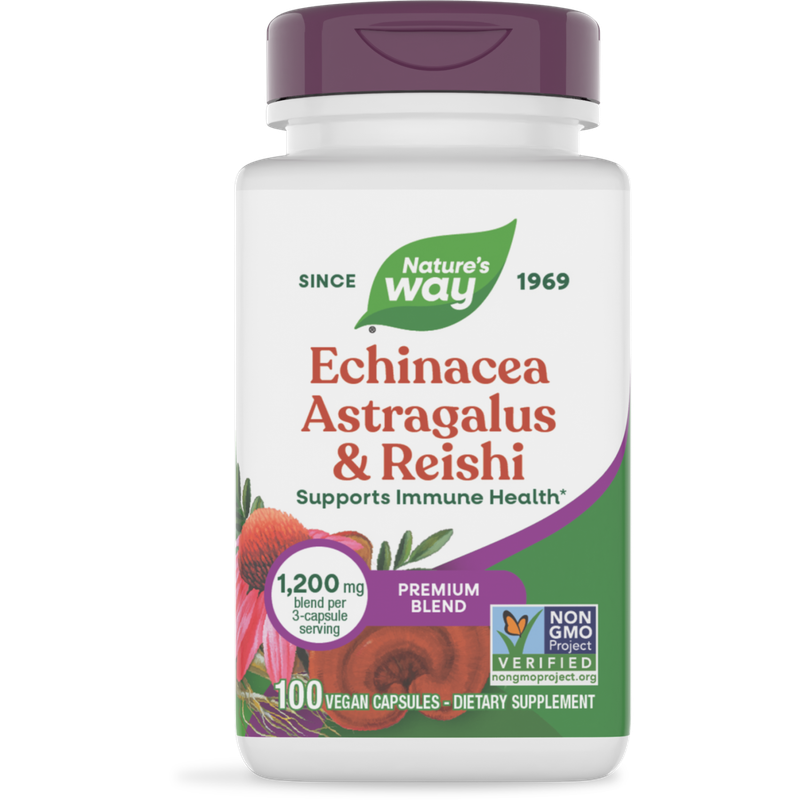 Natures Way , Echinacea Astragalus & Reishi - 100 Veg Capsules Natures Way , Echinacea Astragalus & Reishi - 100 Veg Capsules