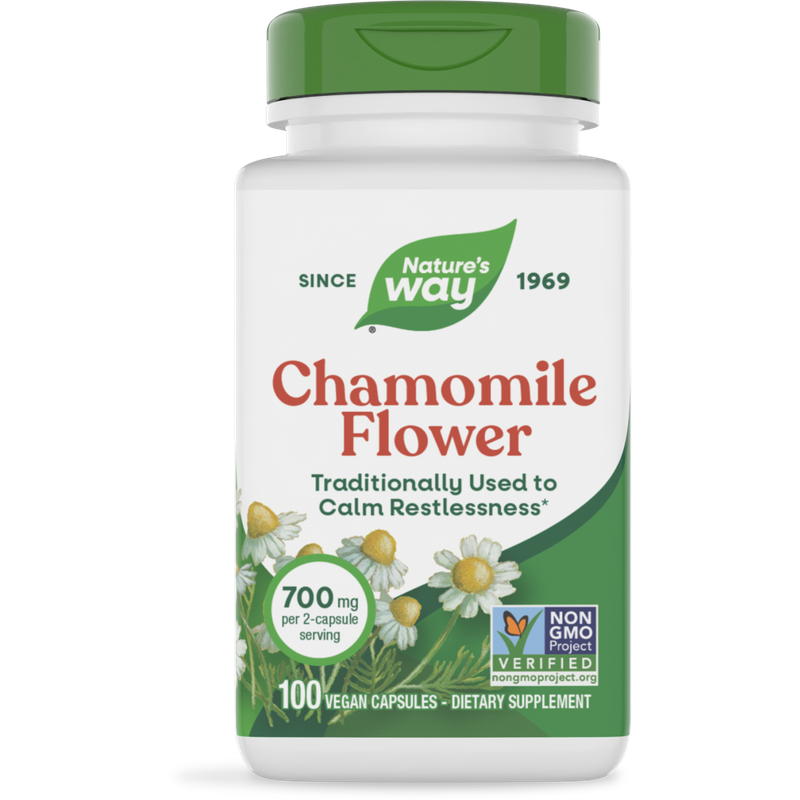 Natures Way , Chamomile Flowers - 100 Vegan Capsules Natures Way , Chamomile Flowers - 100 Vegan Capsules