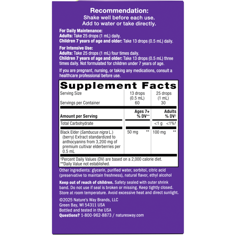 Nature's Way, Sambucus Elderberry Drops – 1 fl oz