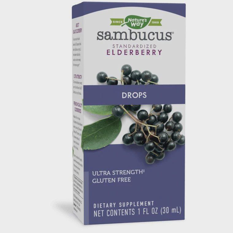 Nature's Way, Sambucus Elderberry Drops – 1 fl oz, Oz: 1 fl oz (30 ml)