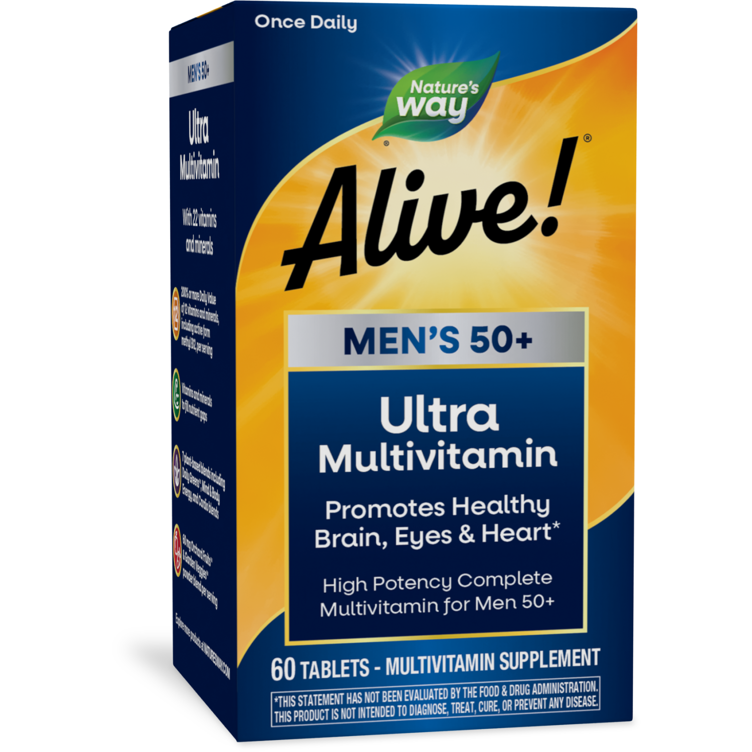 Natures Way , Alive! Once Daily Men's 50+ Ultra Potency - 60 Tabs