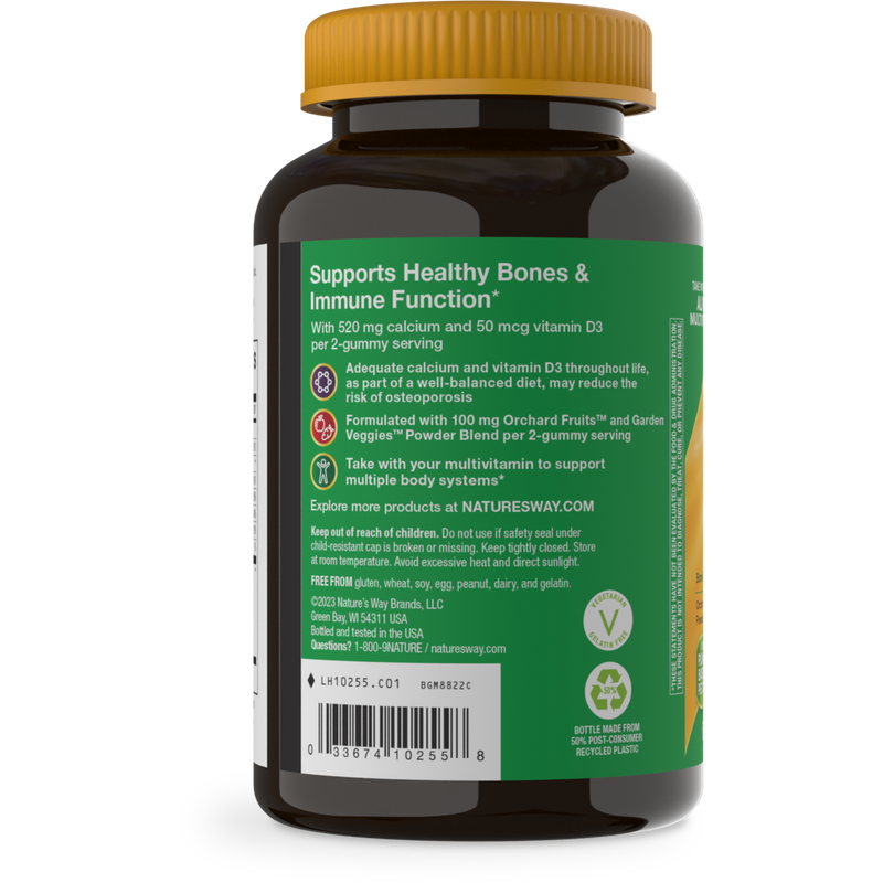 Natures Way , Alive! Calcium + D3 Gummies - 60 Ct