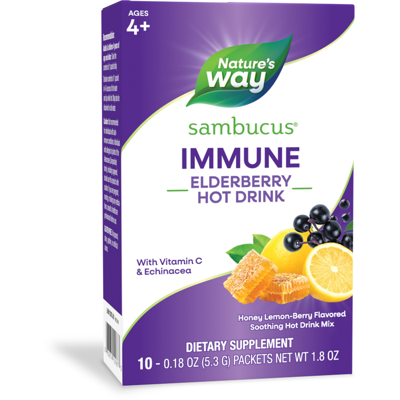 Nature's Way, Sambucus Honey Lemon-Berry Hot Drink Mix - 10 Packets Nature's Way, Sambucus Honey Lemon-Berry Hot Drink Mix - 10 Packets