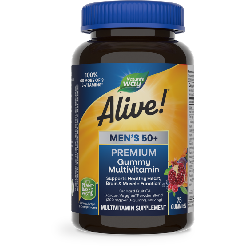 Natures Way , Alive!  Men's 50+ Gummy Multi - 75 Ct