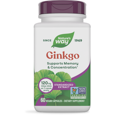 Natures Way , Ginkgo (Std) - 60 Veg Capsules