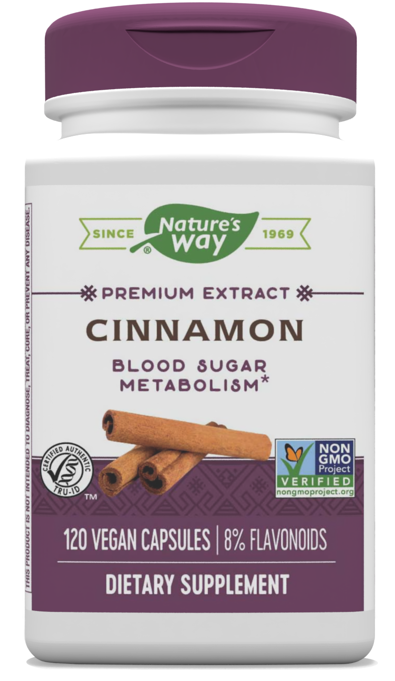 Natures Way , Cinnamon (Std) - Veg Capsules, CAPSULE: 120