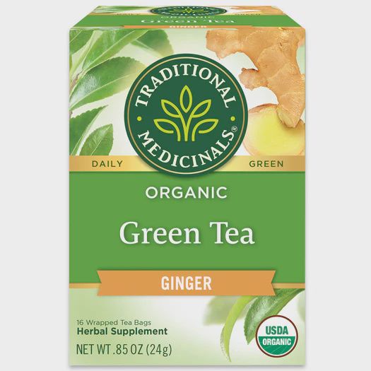 TRADITIONAL MEDICINALS , Green Tea Ginger, BAG: 16 tea bags