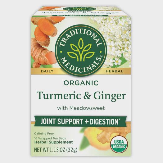 TRADITIONAL MEDICINALS , Turmeric with Meadowsweet & Ginger Tea, BAG: 16 tea bags
