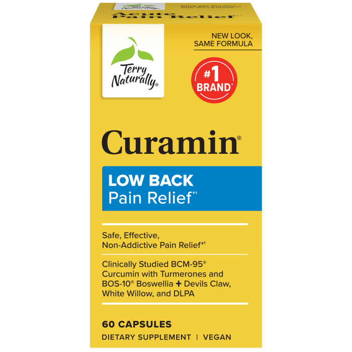 Terry Naturally , Curamin Low Back Pain Relief, Size: 60 caps