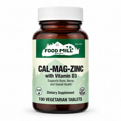 The Food Mill Cal-Mag-Zinc with Vitamin D3 Vegetarian Tablets The Food Mill Cal-Mag-Zinc with Vitamin D3 Vegetarian Tablets