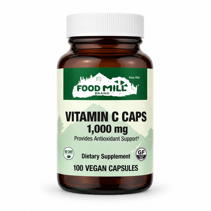 The Food Mill Vitamin C 1,000 mg Vegetarian Capsules The Food Mill Vitamin C 1,000 mg Vegetarian Capsules