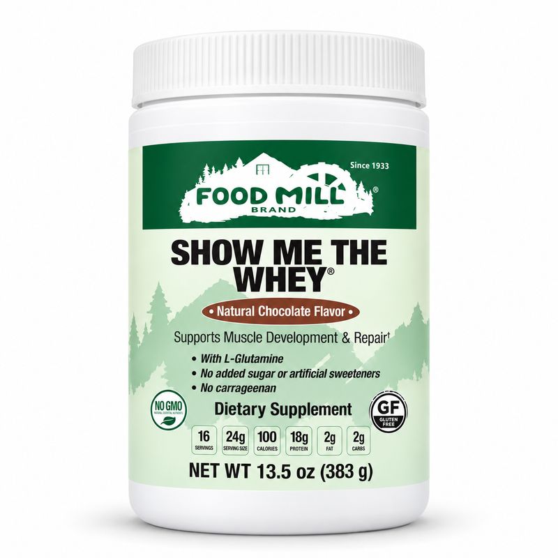 The Food Mill Show Me the Whey Powder - Natural Chocolate Flavor The Food Mill Show Me the Whey Powder - Natural Chocolate Flavor