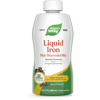Natures Way , Liquid Iron 18 Mg - 16 oz