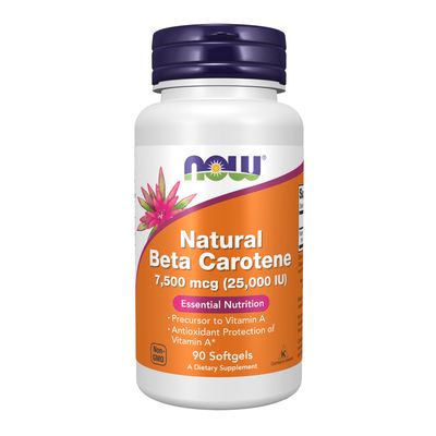 Now Supplements , Beta Carotene, Natural 7,500 Mcg - Softgels Now Supplements , Beta Carotene, Natural 7,500 Mcg - Softgels