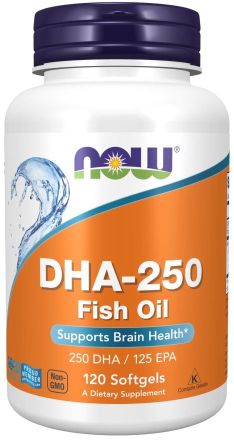 Now, DHA -250mg Fish Oil, 120 Softgels