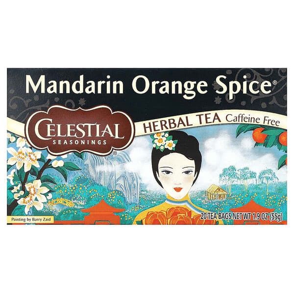 CELESTIAL SEASONINGS , Herbal Tea, Mandarin Orange Spice, Caffeine Free, BAG: 20 tea bags, 1.9 oz (55 g)