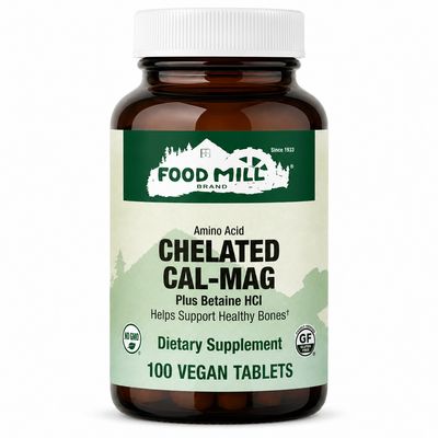 The Food Mill , Chelated Cal-Mag Plus Betaine Hcl Veg Tabs The Food Mill , Chelated Cal-Mag Plus Betaine Hcl Veg Tabs