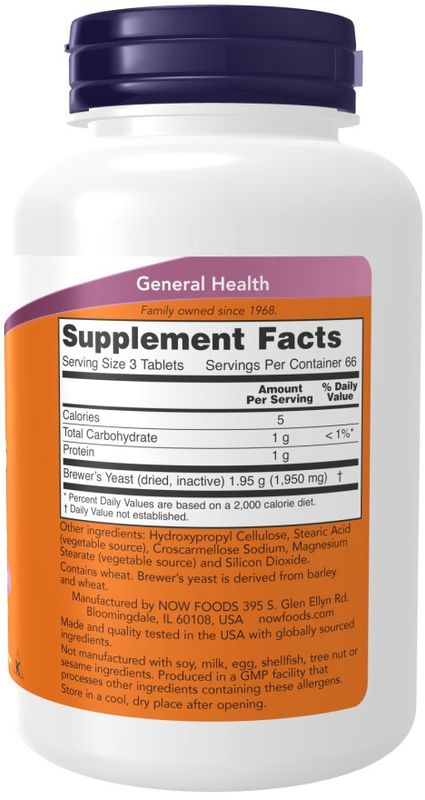 NOW, Brewer's Yeast 10 Grain, 650 mg Tablets