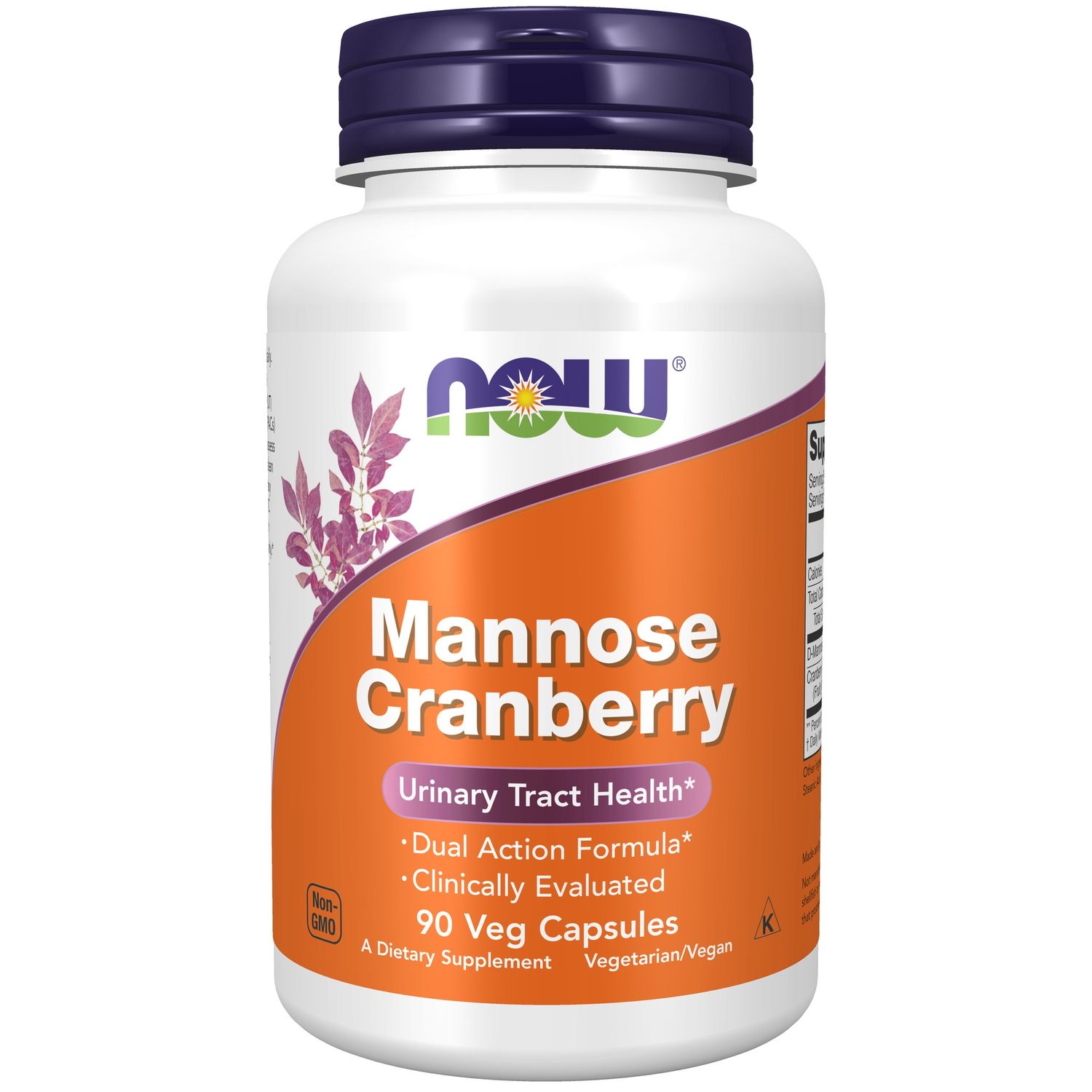 Now Supplements , Mannose Cranberry - 90 Veg Capsules