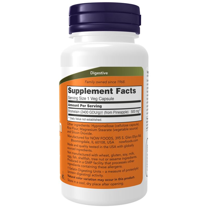 Now, Bromelain 500mg/2400gdu 60 Vcaps