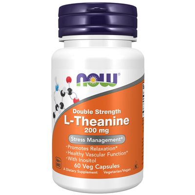 Now Supplements, L-Theanine, Dbl Strength 200 Mg - 120 Veg Caps Now Supplements, L-Theanine, Dbl Strength 200 Mg - 120 Veg Caps
