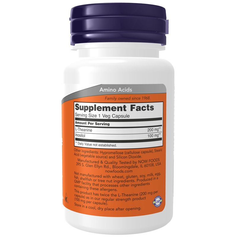 Now Supplements, L-Theanine, Dbl Strength 200 Mg - 120 Veg Caps