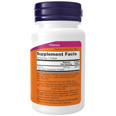 Now Supplements , Vitamin E-200 D-Alpha Tocopheryl - Softgels