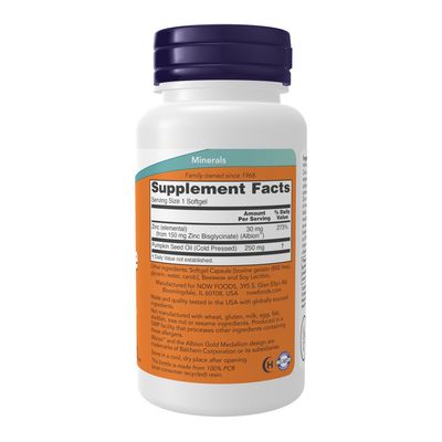Now Supplements , Zinc Glycinate - Softgels
