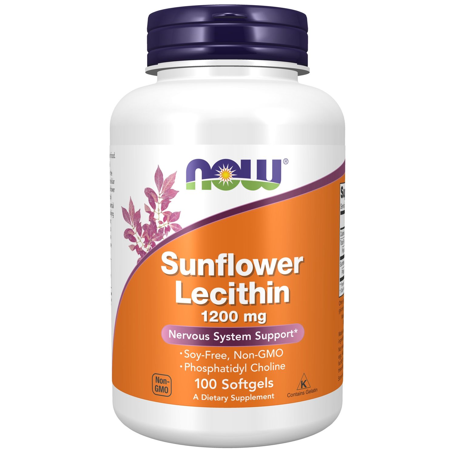 Now Supplements , Sunflower Lecithin 1200 Mg Soy-Free, Non-Gmo - 100 Softgels Now Supplements , Sunflower Lecithin 1200 Mg Soy-Free, Non-Gmo - 100 Softgels