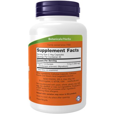 Now Supplements , Cordyceps 750 Mg - 90 Veg Capsules
