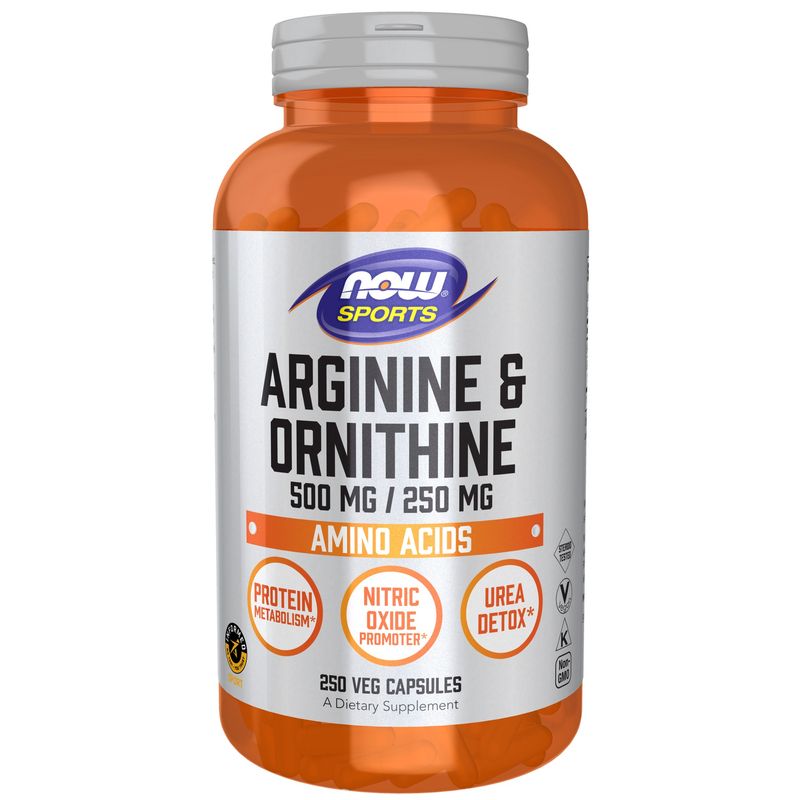 Now Sports , Arginine & Ornithine 500 Mg / 250 Mg