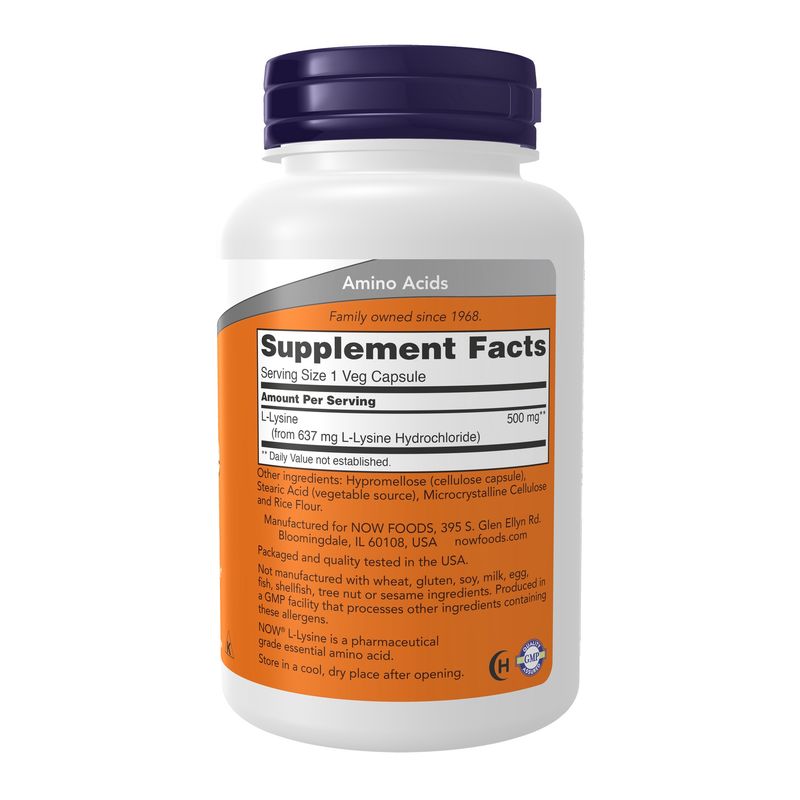 Now Supplements , L-Lysine 500 Mg - Veg Capsules
