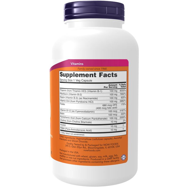 Now Supplements , Vitamin B-100 - Veg Capsules