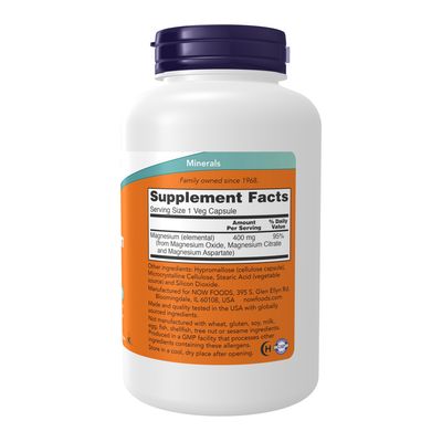 Now, Magnesium 400mg 180 Vcaps