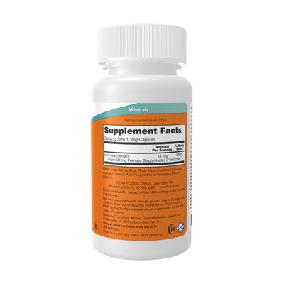 Now, Iron 18mg Ferrochel(r) 120 Vcaps